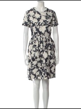 kate spade Black and Cream Floral Short Sleeve Mini Dress